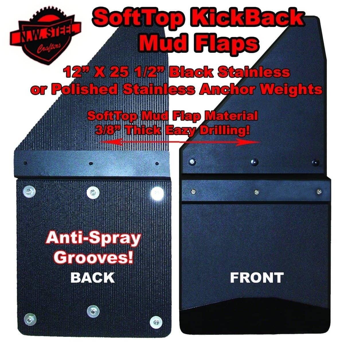 12" UNIVERSAL SOFTTOP KICKBACK MUD FLAPS