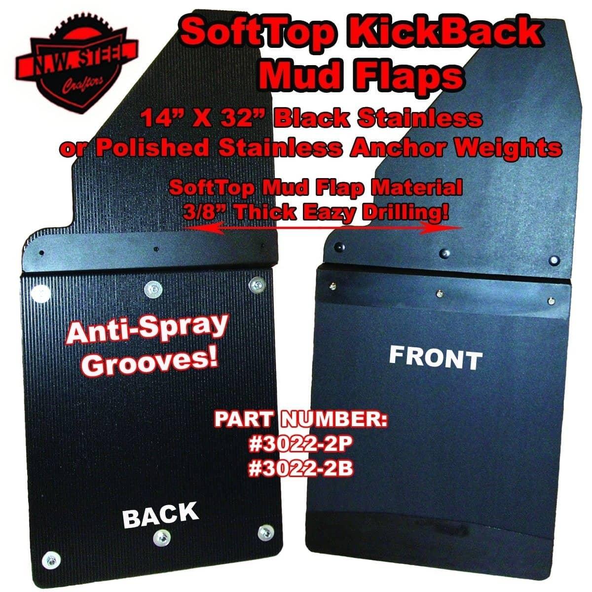 14" UNIVERSAL SOFTTOP KICKBACK MUD FLAPS