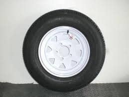 WHEEL ASSY ST175/80R13 LRC RADIAL 5 HOLES WHITE SPOKE ( VELOCITY )