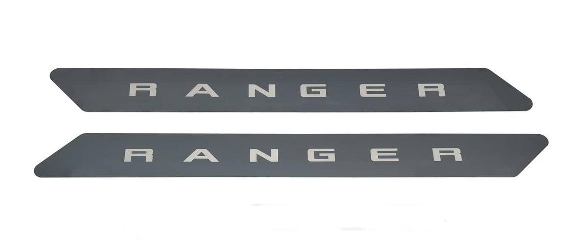 BLACK PLATINUM DOOR SILL SET WITH RANGER LOGO 19-26 RANGER SUPER CAB