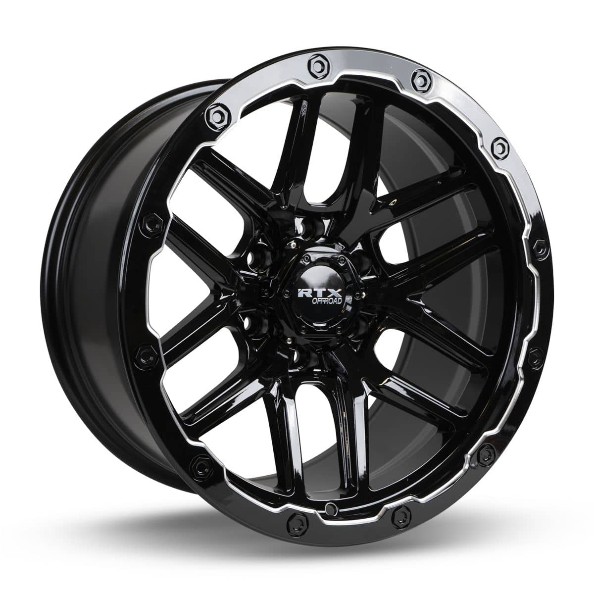 VOLCANO GLOSS BLACK MILLED EDGE 18X9.5 6-135 87.1 CB +10MM