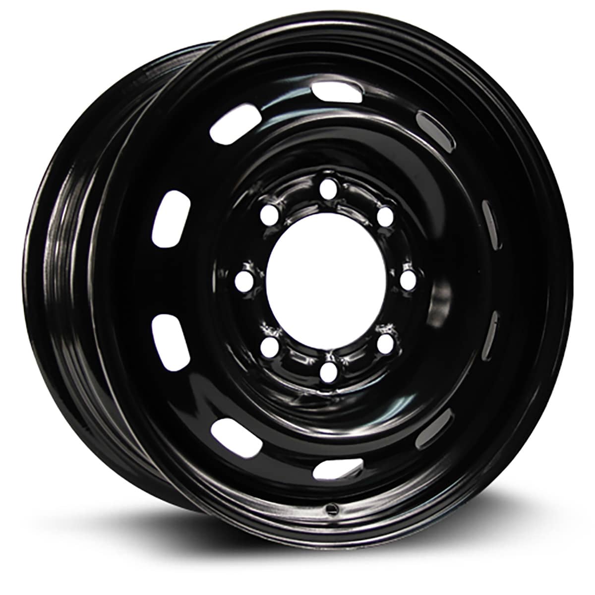 BLACK STEEL WHEEL 17X7.5 8-165.1 CB 121.3 +40MM
