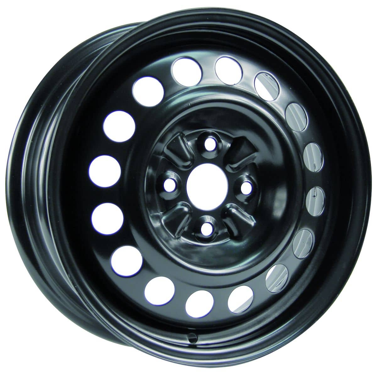 BLACK STEEL WHEEL 15X5.5 4-100 +45MM