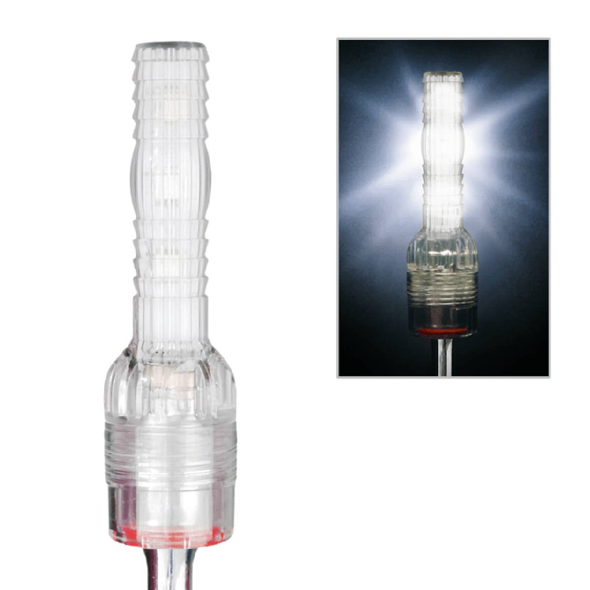 BRIGHT FLASHING LED WHITE WHIP LIGHT WITH LOCKING BASE