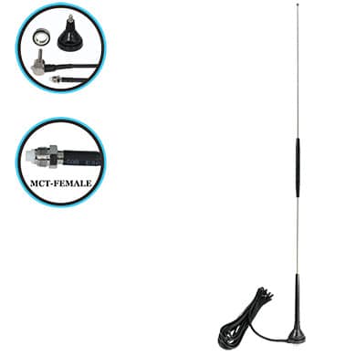 26" ENCLOSED DUAL COIL ANTENNA MAST WITH THRU-HOLE MOUNT