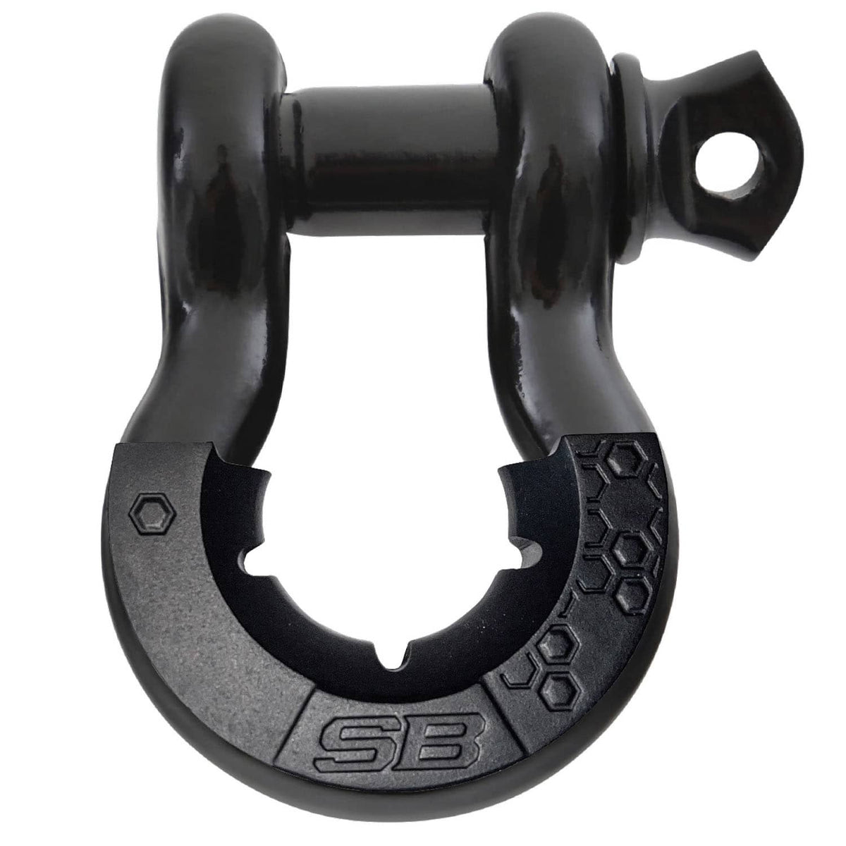 3/4" D-RING SHACKLE WITH ISOLATOR BLACK