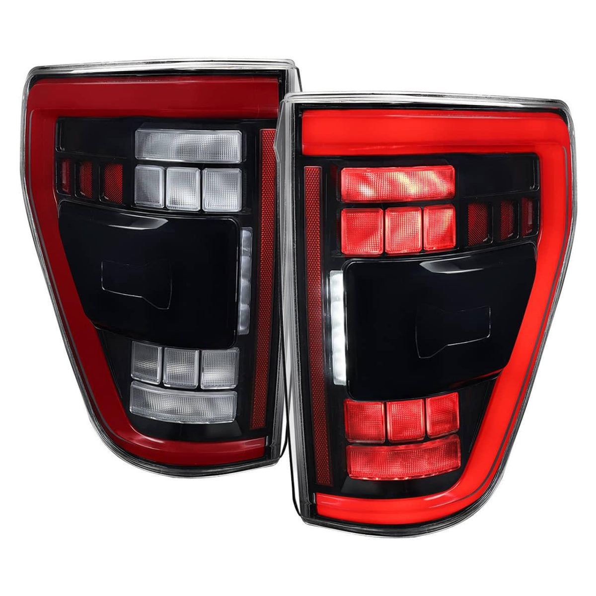 FULL LED TAIL LIGHTS 21-23 F150 (GLOSSY BLACK HOUSING/CLEAR LENS)