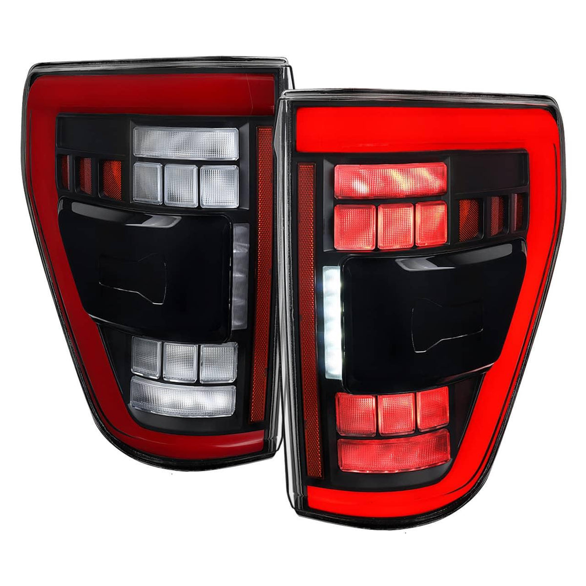 FULL LED TAIL LIGHTS 21-23 F150 (MATTE BLACK HOUSING/CLEAR LENS)