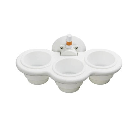 3-CUP HOLDER VERTICAL MOUNT - WHITE