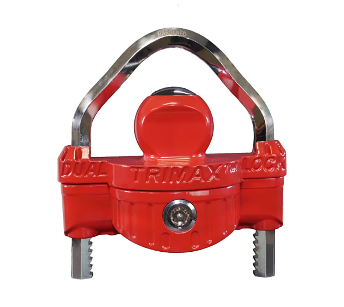 UNIVERSAL COUPLER & WHEEL LOCK- 1/2" STEEL SHACKLE - RED