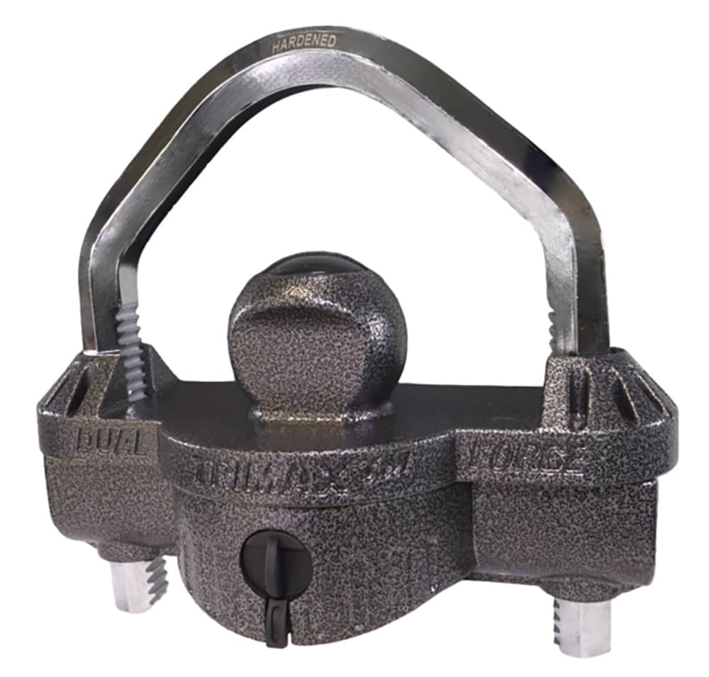 UNIVERSAL COUPLER & WHEEL LOCK - 9/16" STEEL SHACKLE - HAMMER TONE GREY