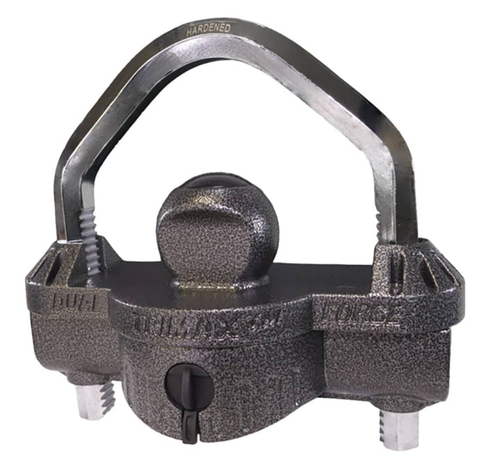 UNIVERSAL COUPLER & WHEEL LOCK - 9/16" STEEL SHACKLE - HAMMER TONE GREY