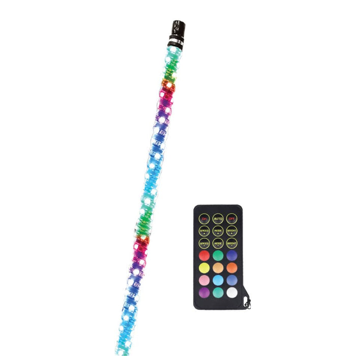 4' FULLY LIT RGB LED WHIP