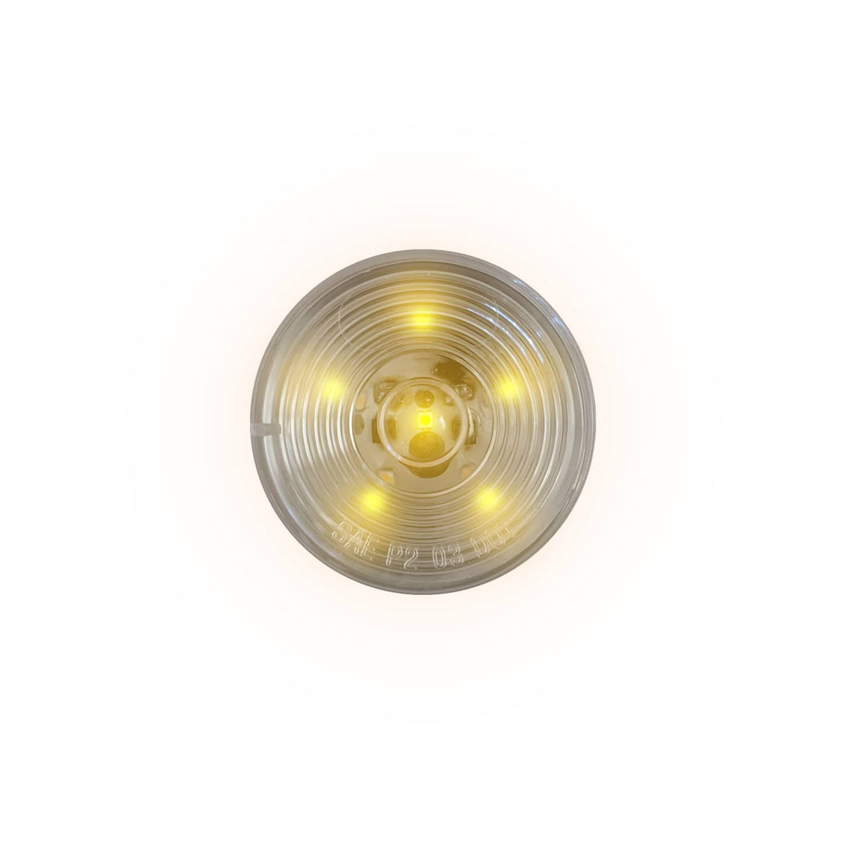 LED 2" Rd Marker Clear Lens Lamp Amber - 6-dio