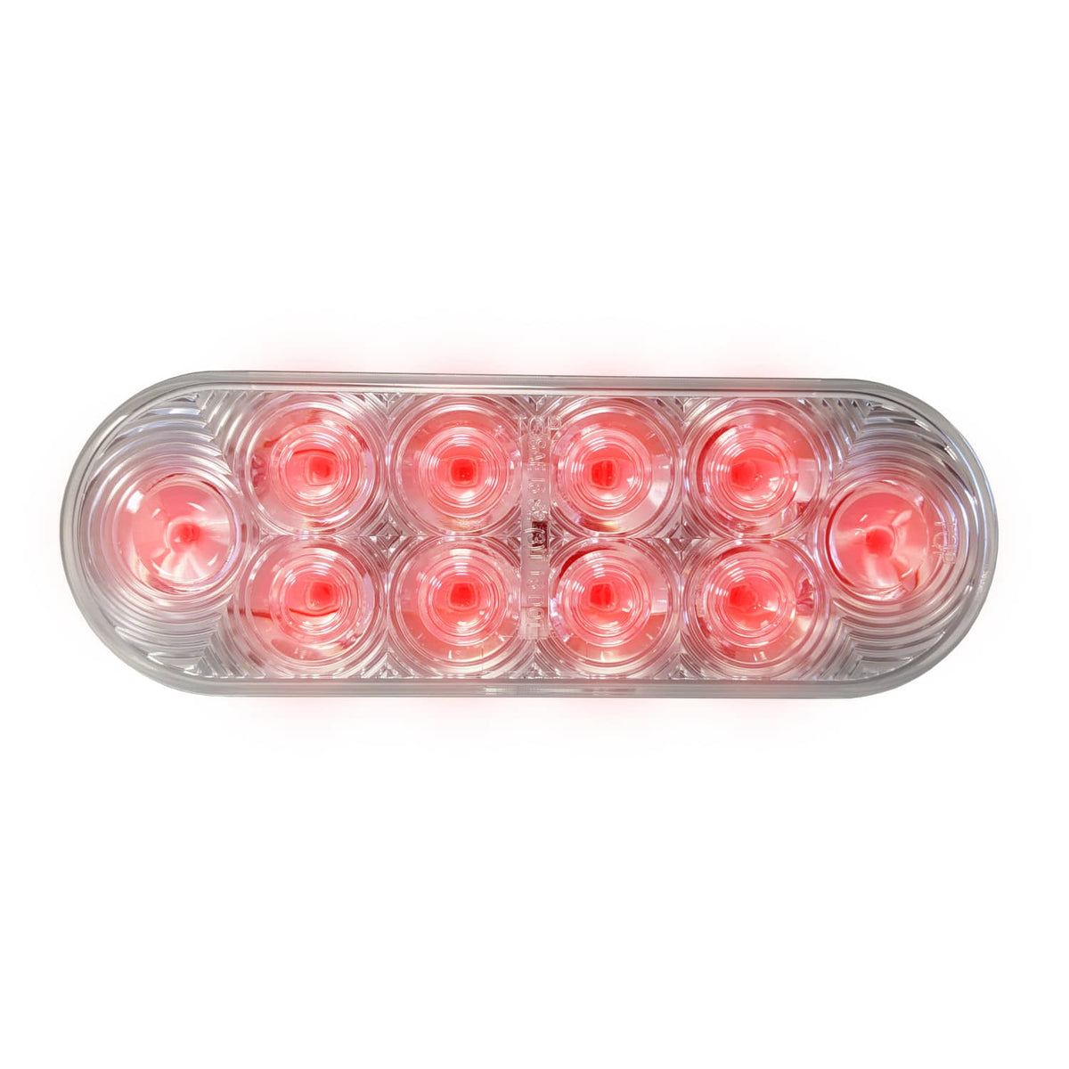 LED Oval STT Clear Lens Lamp Red - 10-dio
