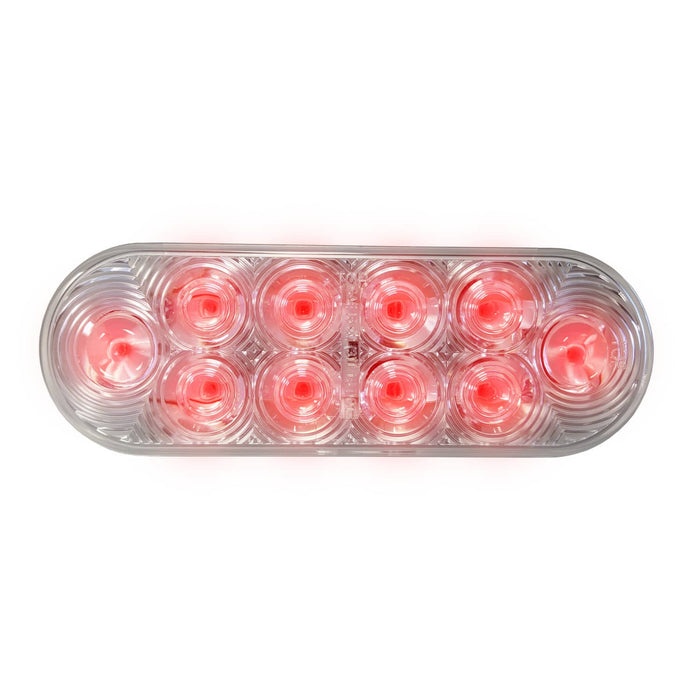 LED Oval STT Clear Lens Lamp Red - 10-dio