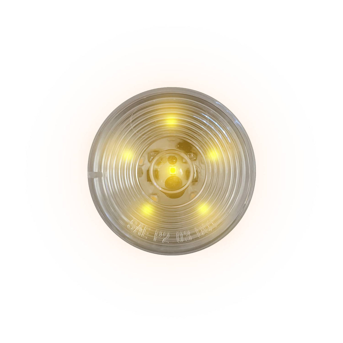 LED 2.5" Rd Marker Clear Lens Lamp Amber - 6-dio