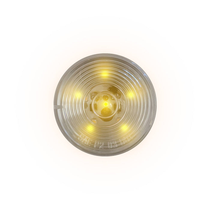 LED 2.5" Rd Marker Clear Lens Lamp Amber - 6-dio