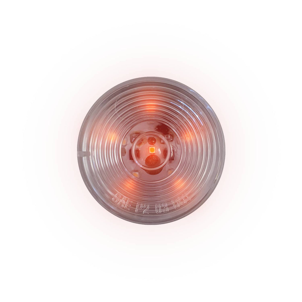 LED 2.5" Rd Marker Clear Lens Lamp Red - 6-dio