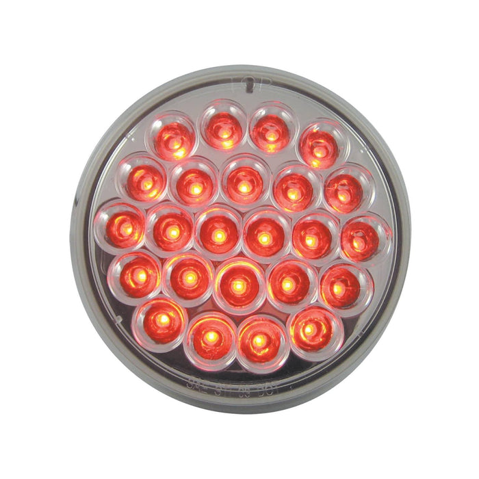 LED ROUND S/T/T LAMP - RED WITH CLEAR LENS