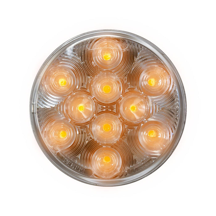 LED 4" Rd Signal/Park Clear Lens Lamp Amber - 10-dio