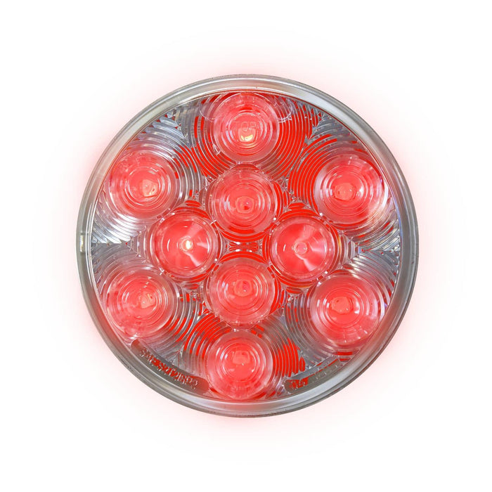 LED 4" Rd STT Lamp Clear Lens Red - 10-dio