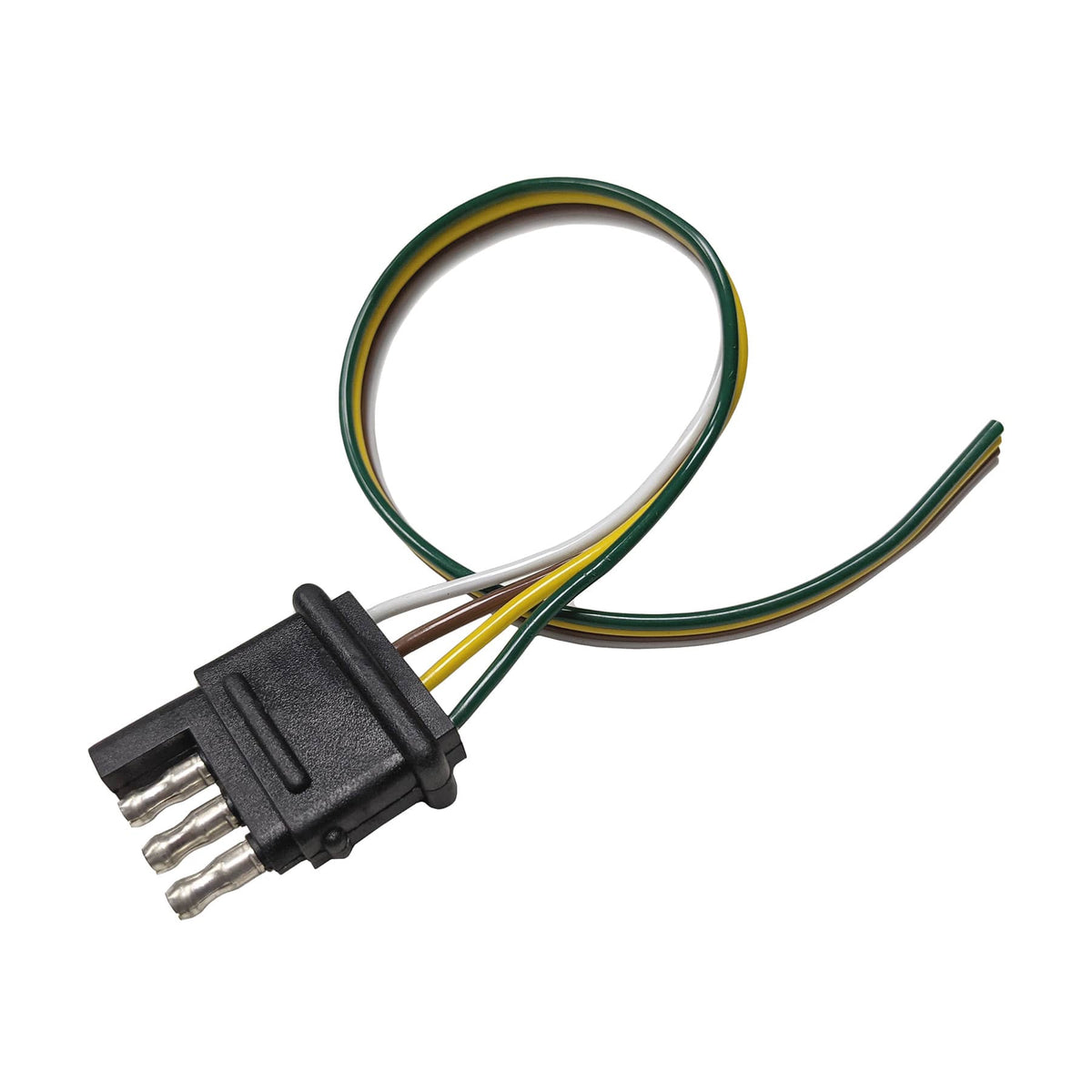 12" 4-WIRE FLAT RIBBON WIRE W/ TRAILER CONNECTORS