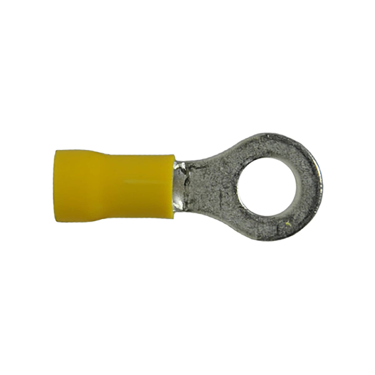 INSULATED RING TERMINAL YELLOW STUD 1/4" 12-10 GA (PKG 500)