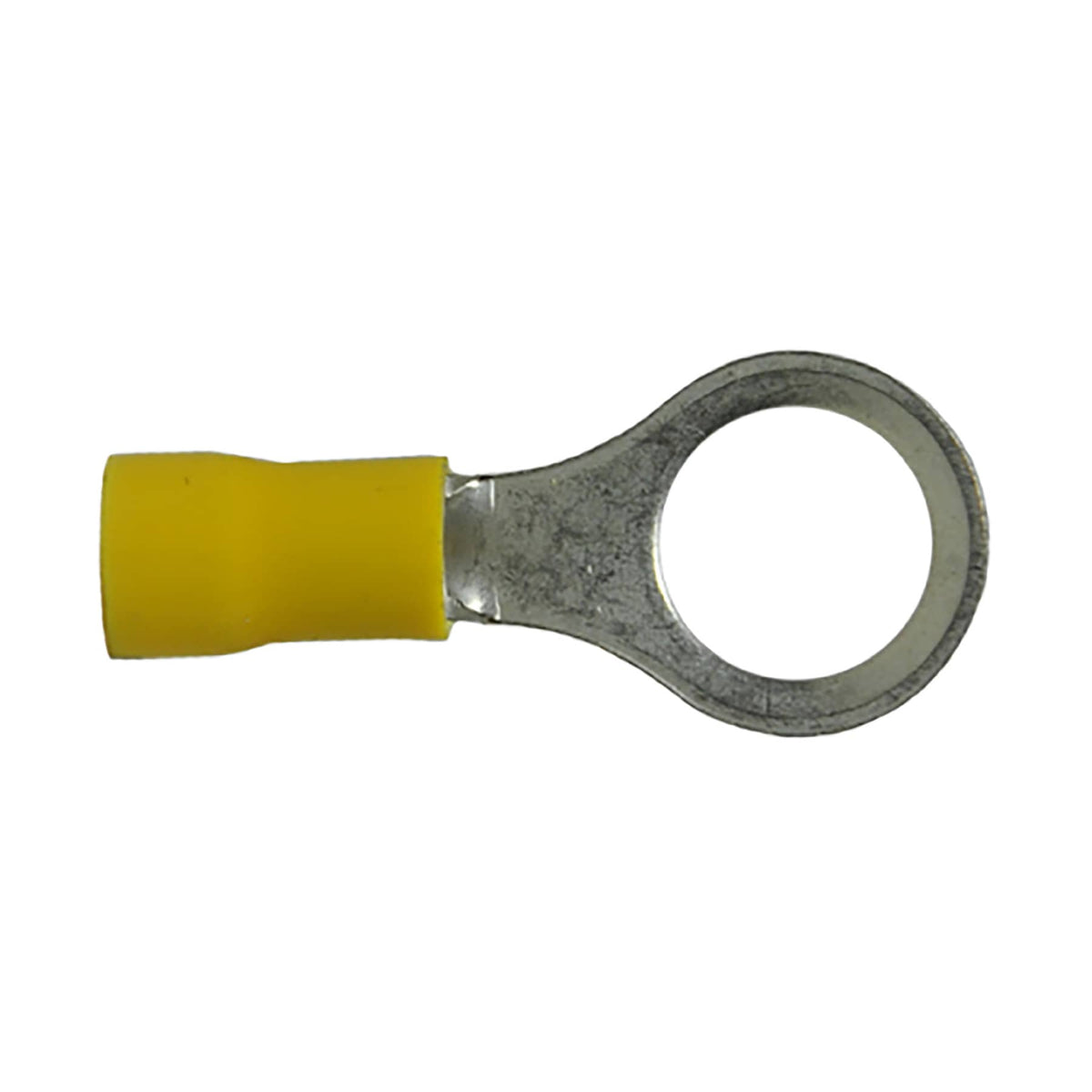 INSULATED RING TERMINAL YELLOW STUD 3/8" 12-10 GA ( PKG 500 )