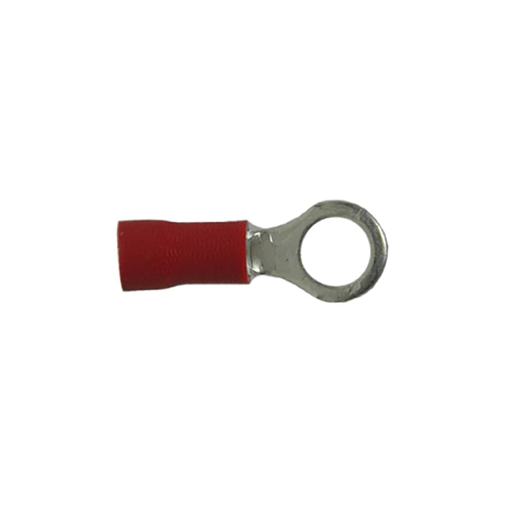 INSULATED RING TERMINAL RED STUD 10 22-18 GA PKG 500