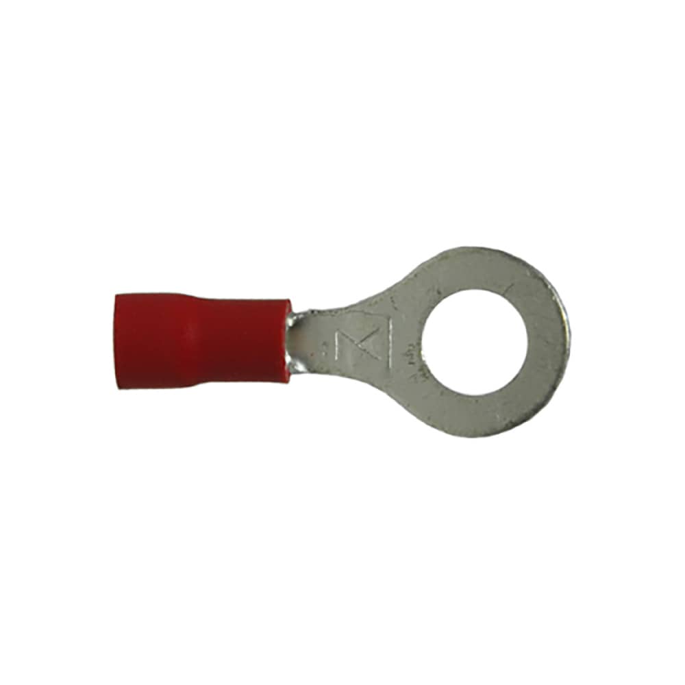 INSULATED RING TERMIANL RED STUD 1/4" 22-18 GA PKG 500