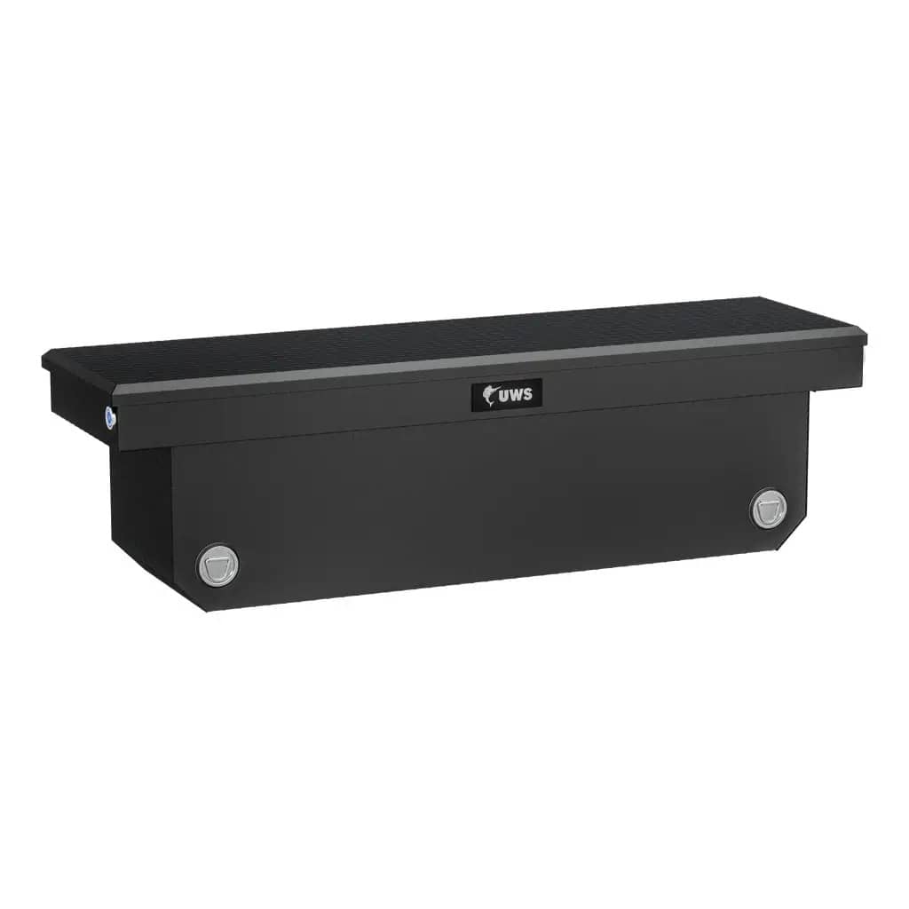 MATTE BLACK 72" DEEP ANGLED PUSH BUTTON CROSSOVER TRUCK TOOL BOX