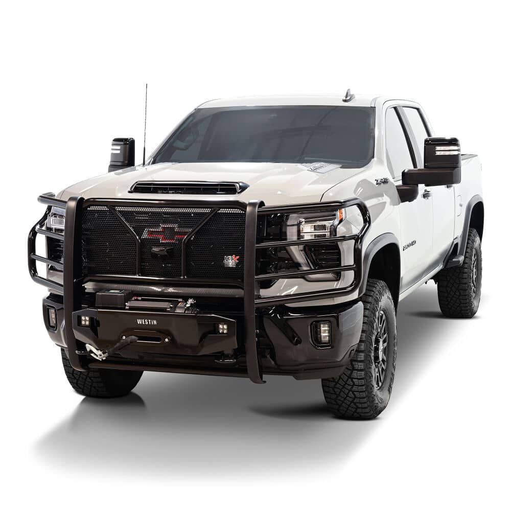 WESTIN BLACK GRILLE GUARD ; 20-24 SILVERADO HD WITH WINCH MOUNT