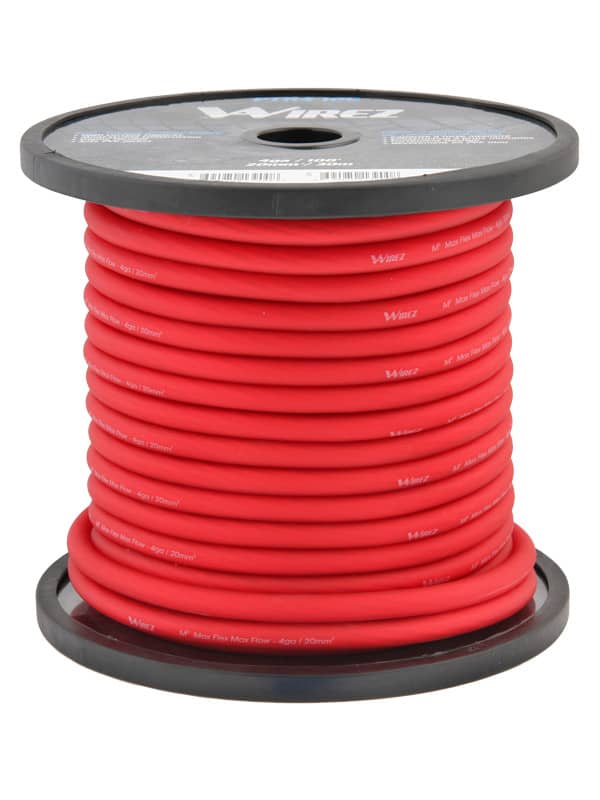 4GA POWER WIRE RED 100FT