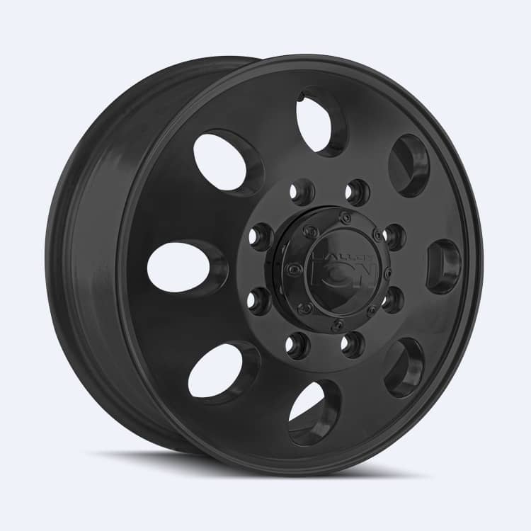 ION 167 MATTE BLACK FRONT DUALLY 17X6.5 8-200 142 CB +125MM