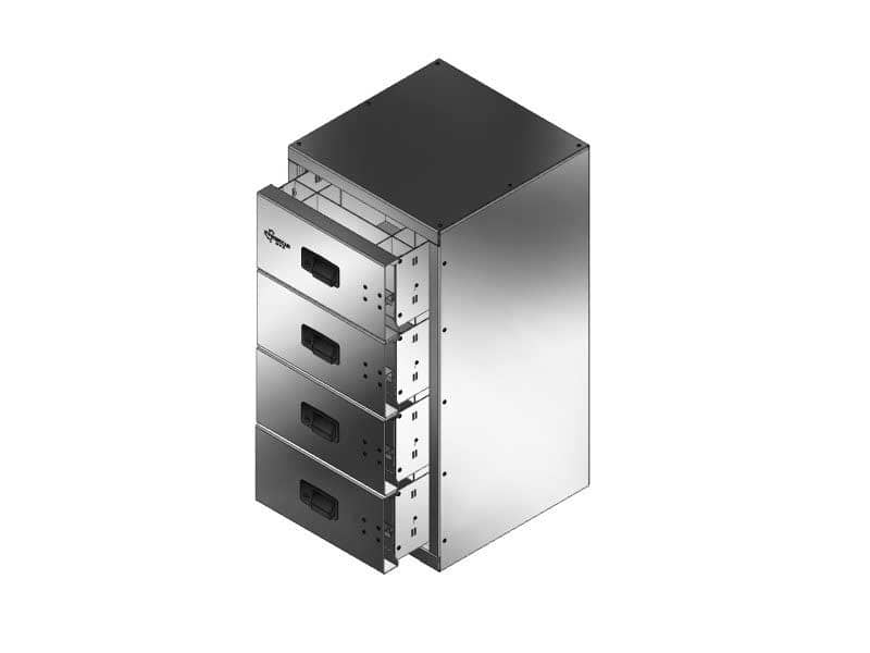 4 DRAWER UNIT 18-1/4"L 18-1/4"D 35-1/2"H
