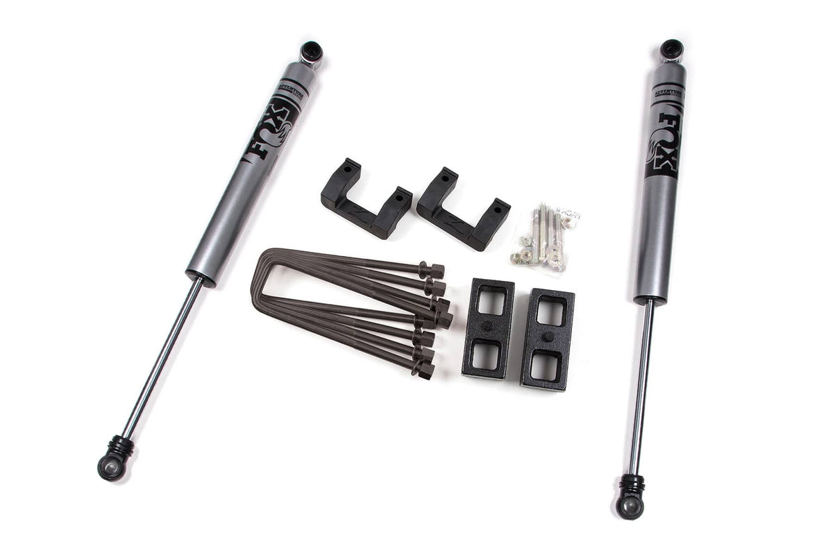 2" LIFT KIT WITH FOX 2.0 REAR SHOCKS 14-18 GM 1500