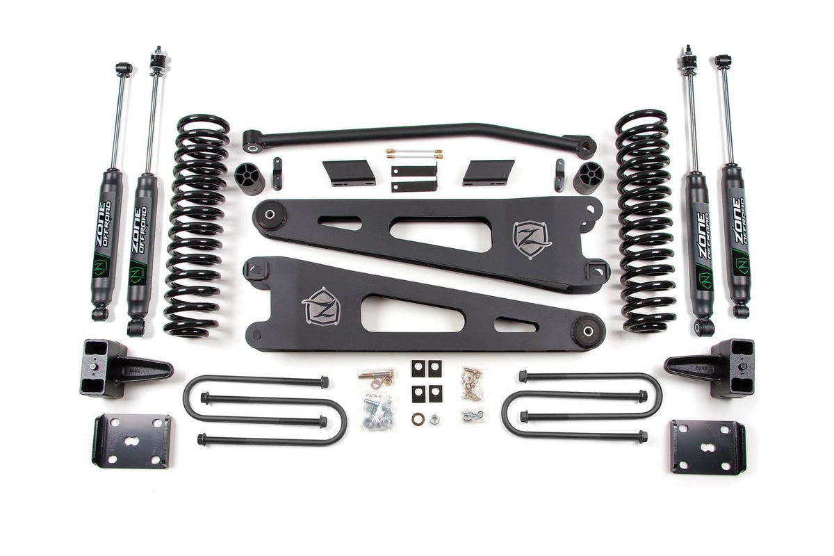 4" RADIUS ARM LIFT KIT W/ NITRO SHOCKS 11-16 S/DUTY DIESEL W/ OVERLOADS